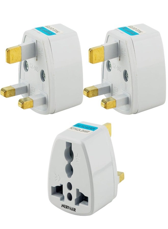 Nirvair Type-G Plug Adapter UK Converter - (1pcs) India to UK Plug Adaptor for Hong Kong, UAE, Dubai, Singapore England Universal Travel Adapter Power Plug (Pack of 1) (3) - Image 1